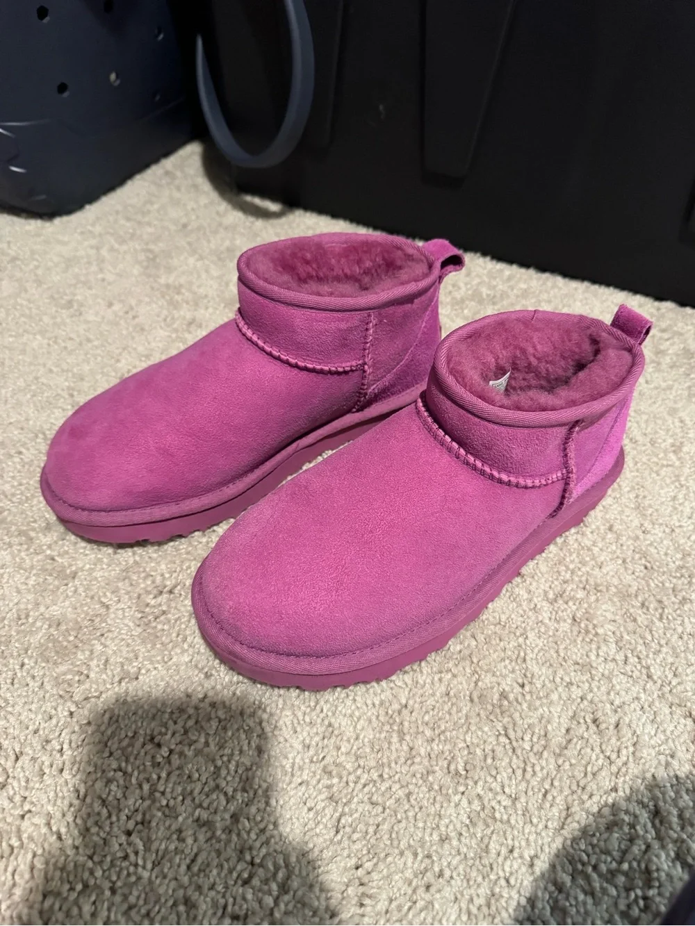 UGG Women's Mini Boot in Bright Pink Suede